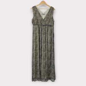 NY‎ Collection Leopard Print Maxi Dress Size Large Stretch Waist Flowy